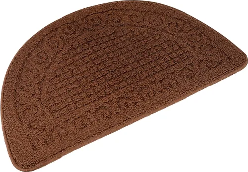 Vista 8 de Echaprey Tapete semicircular antideslizante para cocina, baño, inodoro, felpudo que mantiene tus pisos limpios, decoración del hogar (Pequeño, Azul)