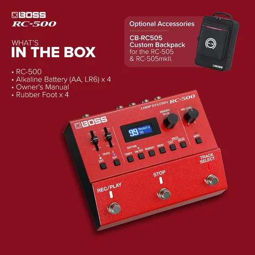 Vista 13 de BOSS RC-500 Loop Station Looper Avanzado de Dos Pistas con Mezcla Integrada y Opciones de Control Profundo Calidad de Sonido Líder en su Clase