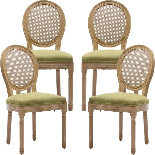 Vista 60 de ODUSE-DAILY French Country - Juego de 2 sillas de comedor de color caramelo, sillas de cocina y comedor, sillas de cocina de piel sintética, Ámbar
