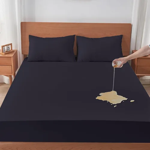 Vista 9 de Protector de colchón tamaño individual, funda de colchón impermeable con bolsillo profundo de 18 pulgadas, cubierta de cama estilo sábana bajera