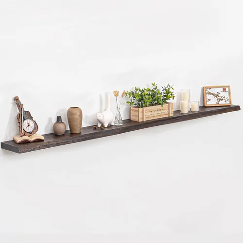 Vista 12 de Estantes flotantes para decoración de pared, estantes rústicos de madera recuperada de 24 x 8 pulgadas, estantes de montaje en pared resistentes