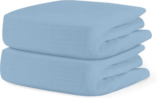 Vista 9 de Newton Baby Sábana bajera ajustable de doble capa para cuna (paquete de 2), ultra transpirable y suave, gasa orgánica, se adapta a todas las cunas