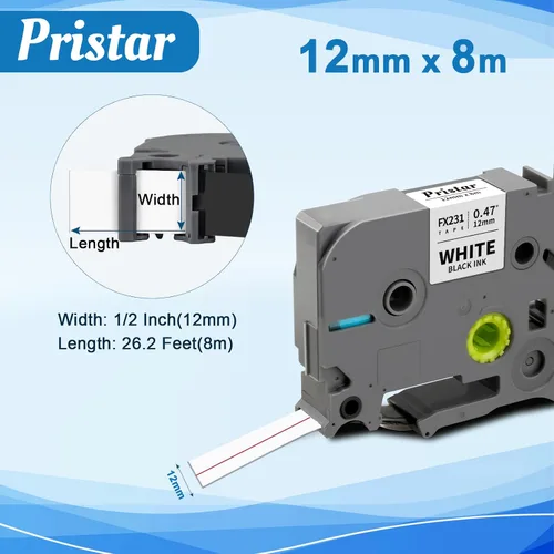 Vista 2 de Pristar Repuesto para cinta laminada TZe-FX231 12mm 0.47" Flexible-ID