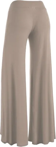 Vista 50 de Made By Johnny Pantalones palazzo elásticos de pierna ancha para mujer, lisos, casuales, cómodos