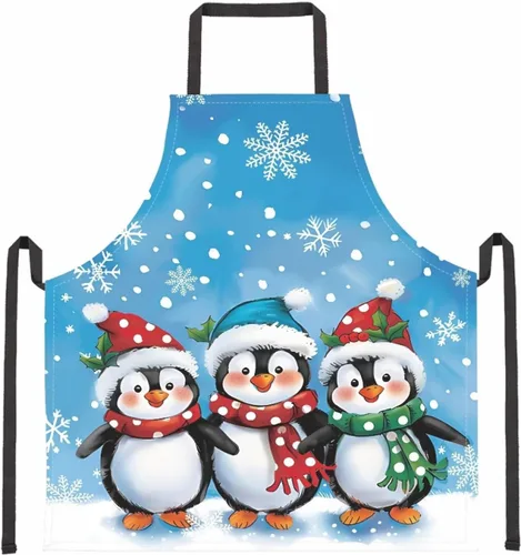 Vista 82 de Dreaweet Delantal de cocina unisex con cuello ajustable de Navidad