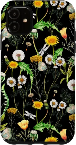 Vista 8 de iPhone 11 Pro Wildflowers Botanical Daisy Flores Dandelion Libélula Estuche de regalo
