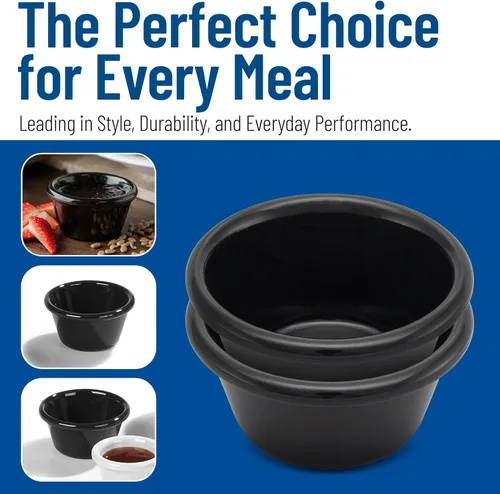 Vista 7 de Carlisle FoodService Products Ramekin Suave Melamina 2 Oz - Negro