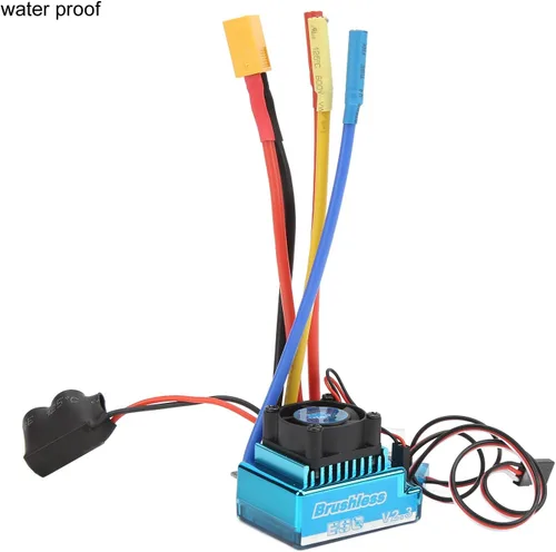 Vista 2 de ESC sin escobillas de 120 A, impermeable 2-4S, controlador de velocidad eléctrico programable ESC con aceleración de 9 niveles, enchufe XT60 a