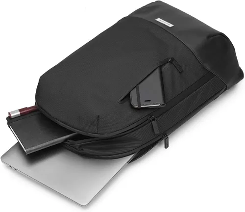 Vista 4 de Moleskine Mochila Metro, almacenamiento para laptop de 15 pulgadas, mochila de negocios, para hombres, mujeres, color negro