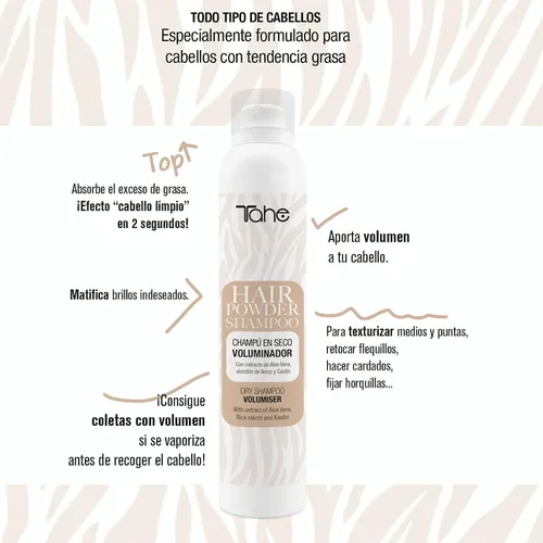 Vista 4 de Tahe CHAMPÚ SECO SPRAY PARA EL CABELLO 6.8 fl oz