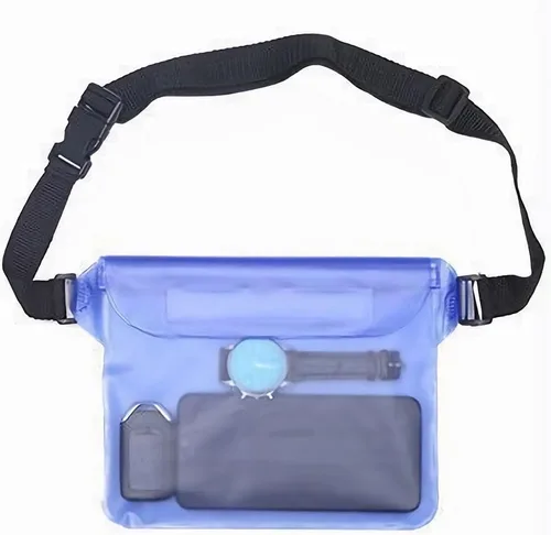 Vista 6 de Riñonera impermeable, sensible a la pantalla táctil, bolsa seca impermeable con correa ajustable para la cintura, mantiene tu teléfono seco