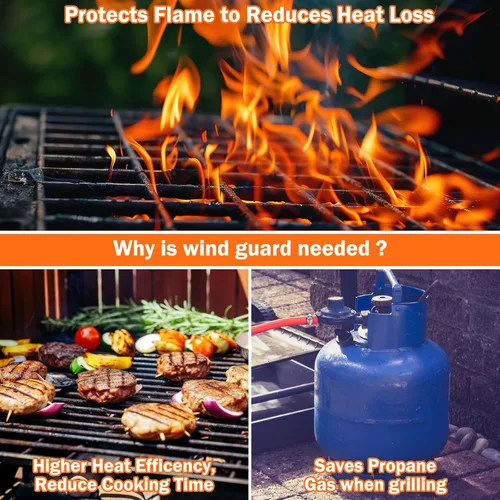 Vista 5 de Protectores de viento para parrilla Blackstone de 17 pulgadas, pantalla magnética de acero inoxidable para parrilla Blackstone, protege el calor