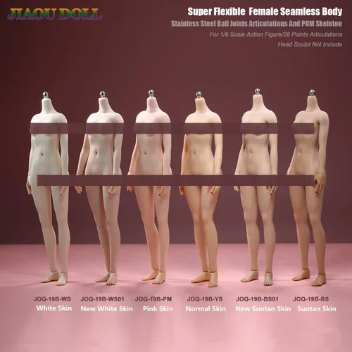 Vista 2 de Fremego Cuerpo femenino a escala 1/6, hombros estrechos de niña joven, busto pequeño, figura de acción súper flexible sin costuras, cuerpo