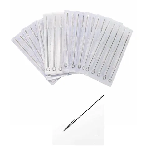 Vista 7 de Agujas de tatuaje genéricas 1RL – 50 piezas desechables esterilizadas Bugpin Premium Quality Tattoo Needle Liners 1 Round Liner Silver