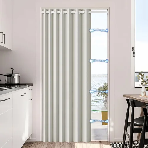Vista 31 de Cortinas plisadas completamente opacas con cierre magnético, 72 pulgadas de largo, para interiores y exteriores, 1 panel, 45 pulgadas de ancho x 72