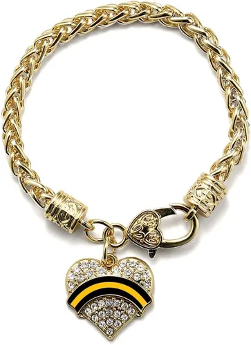 Vista 18 de Inspired Silver - Pulsera de oro con dije de corazón pavé con circonitas cúbicas