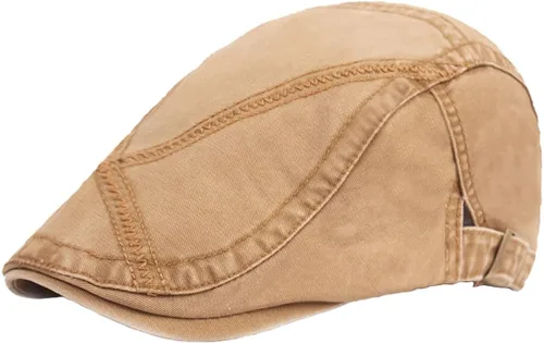 Vista 3 de Boina monocromática de algodón plano, gorra de Newsboy, gorra de conducción