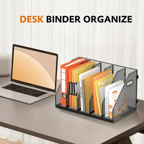Vista 6 de Organizador de carpetas, soporte para archivos de revista con 5 Negro
