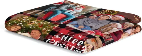 Vista 8 de Mantas personalizadas de Feliz Navidad, regalos personalizados con tus propias fotos, manta de fotos personalizada para mamá, papá, abuela, abuelo