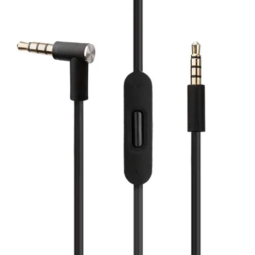 Vista 2 de Cable de audio de repuesto con micrófono en línea y control compatible con auriculares Beats Solo, Studio, Pro, Detox, Wireless, Mixr, auriculares
