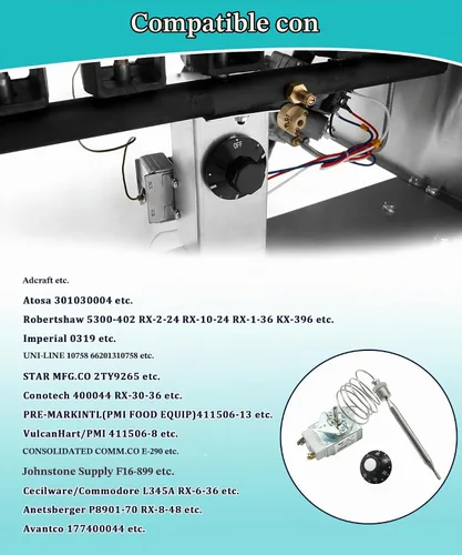 Vista 3 de Termostato RX-2-24 para freidora profunda con perilla 3/8 "macho hilo de tubería caja de cosas