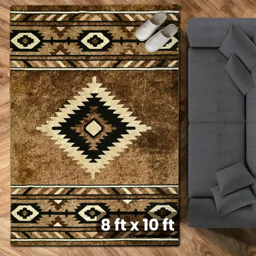 Vista 15 de YHSF South West - alfombra nativa americana del suroeste, fácil de limpiar, gruesa, suave y duradera, alfombra tribal inspirada en indios americanos