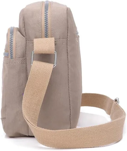 Vista 3 de KARRESLY Bolso de hombro de nylon impermeable con cierre, bolso bandolera, bolso de mano, casual, para mujer