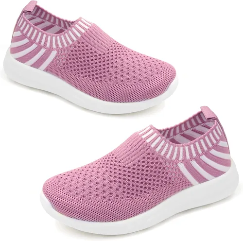 Vista 13 de Apawwa Zapatos de correr ligeros para niños, color rosa/azul/azul marino/negro, zapatos para caminar para niños pequeños/niños grandes