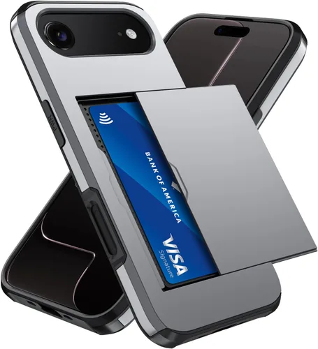 Vista 107 de Qinmay Funda compatible con iPhone 7 Plus/8 Plus con tarjetero, doble capa a prueba de golpes, funda protectora resistente con ranura oculta Negro