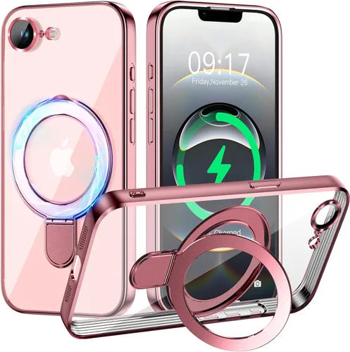 Vista 24 de Funda magnética para iPhone 14 Pro con soporte invisible [compatible con MagSafe] [protector completo de lente de cámara]