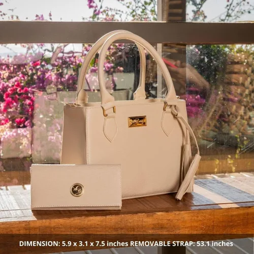 Vista 4 de WilliBags Conjunto de moda para mujer bolsa de mano convertible + cartera, correa extraíble, bolsa con asa superior, bolsos, bolsa 2 piezas