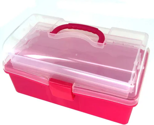 Vista 22 de Utoolmart Caja de herramientas, organizador de herramientas, caja de plástico con bandeja y organizadores, incluye cajas de piezas extraíbles