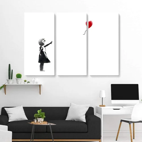 Vista 9 de Banksy Graffiti Street Art Colecciones de lienzos de arte callejero. Listo para colgar. Fabricado en Estados Unidos #FULL2