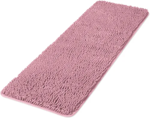Vista 199 de Yeaban Alfombra de pasillo de baño de 24 x 72 pulgadas, antideslizante, alfombra de baño larga de felpilla gruesa, absorbente y lavable, alfombra