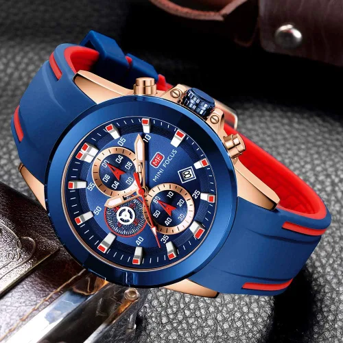 Vista 3 de Mini Focus Sports Watches for Men Fashion Military Chronograph Wristwatch Man Silicone Waterproof Quartz Watch with Auto Date