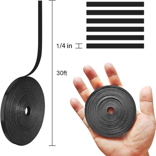 Vista 2 de Rollo de cinta magnética, cinta magnética de 30 pies x 1/4 pulgadas para pizarra blanca, bordes magnéticos reutilizables y divisores para aula