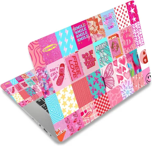 Vista 22 de Adhesivo para laptop de 12.1-15.6 pulgadas, calcomanía reutilizable universal de vinilo para laptop, protector de arte impermeable en color panal