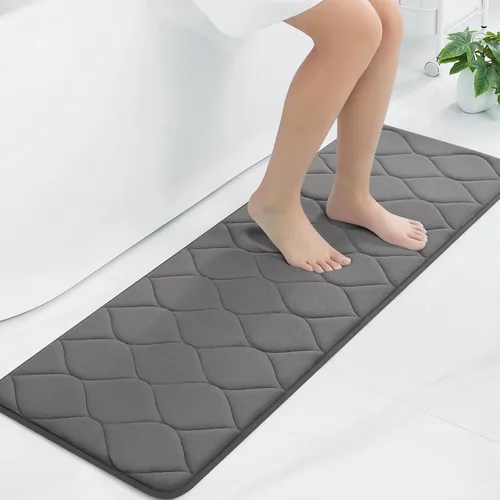 Vista 12 de Colorxy - Alfombra de baño de espuma viscoelástica, ultrasuave y antideslizante, absorbe el agua, lavable a máquina, tapete para suelos de ducha