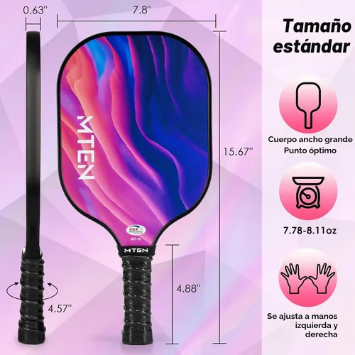 Vista 5 de MTEN Pickleball Paddles Set of 2/4/1, USAPA Approved Fiberglass Rackets