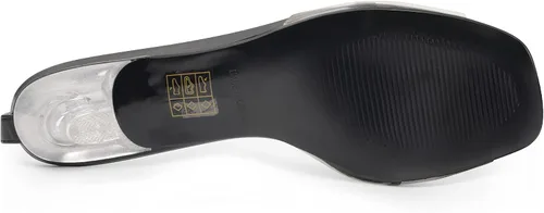 Vista 4 de ANN CREEK Sandalias de tacón transparente con correa en T para mujer, Oro