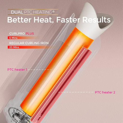 Vista 4 de Rizador Automático Rotativo Mejorado - TYMO CurlPro Plus Varita de Rizar de Barril Largo para Cabello Largo, Rizador de Pelo Cerámico para Mujeres