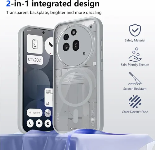 Vista 548 de Funda magnética transparente compatible con Xiaomi 17T, color negro 2 en 1 PC + TPU cubierta de teléfono a prueba de golpes, carcasa protectora