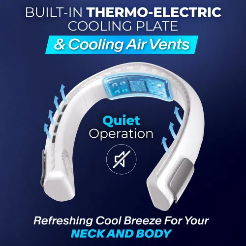 Vista 3 de Arctic Air Freedom Touch - Ventilador de cuello personal, dispositivo de refrigeración recargable de 3 velocidades, enfriador de cuello portátil