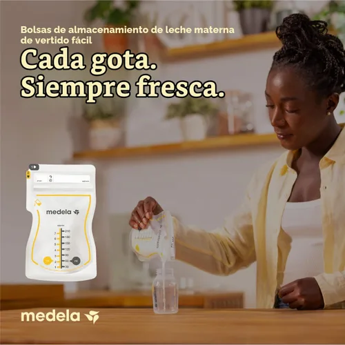 Vista 2 de Medela Easy Pour - Bolsas de almacenamiento de leche materna, 200 unidades, 7 oz/7.1 fl oz