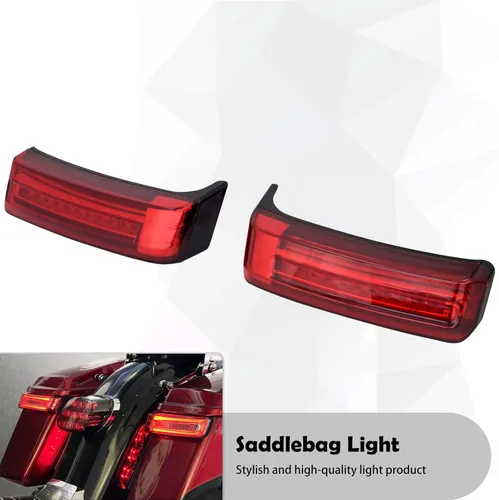 Vista 7 de Luces traseras de alforja para motocicleta, freno de marcha, lámpara LED de señal de giro apta para Harley Touring Street Glide Road Glide Road King