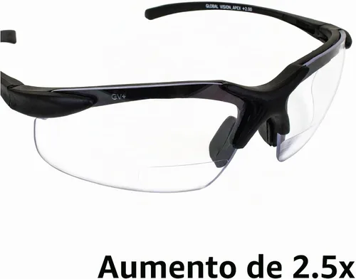 Vista 4 de Global Vision Apex 2.5 - Gafas de seguridad bifocales, 2 pares de lentes transparentes y ahumadas
