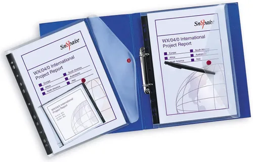 Vista 5 de Snopake Cartera Popper A4 Polyfile RingBinder – Transparente [Pack de 5] Ref: 12566