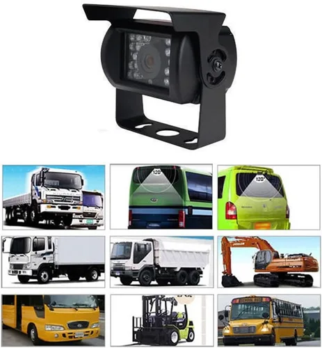 Vista 5 de Remolque de autobús CCD impermeable de 4 pines, 18 LED, visión nocturna, visión trasera, cámara de respaldo inversa para autobús, camión
