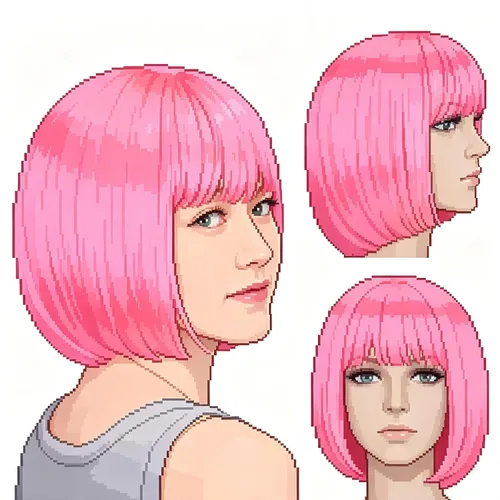 Vista 36 de Pelucas Bob con flequillo, peluca de cabello castaño rojizo de 10 Caoba