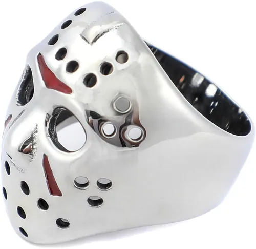 Vista 9 de Jason Mask Ring Stainless Steel Rings for Women Mens Jason Ring Perfect Gifts for Halloween,Size 7-13,Fashion Punk Rings Jewelry Decorations